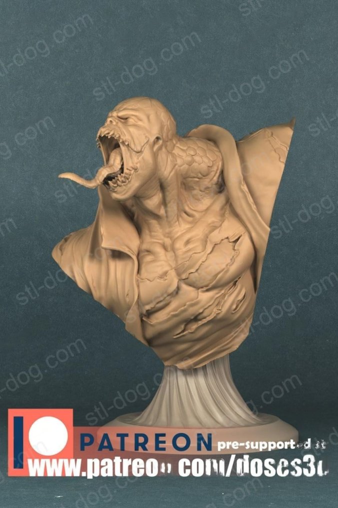 蜥蜴人(Lizard)胸像 3D打印图纸